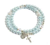 Holyart Bracelets élastiques et bracelets à ressort: Bracelet-chapelet, à ressort, perles bleu