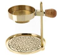 Holyart Brûle encens Ajustable Laiton doré Soucoupe 12 cm Base dorée