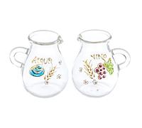 Holyart Burettes liturgiques en métal: Burettes en verre soufflé eau et vin Bologne 110 ml