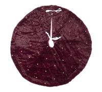 Holyart Cache-Pied Sapin de Noël Bordeaux Broderies étoiles 90 cm