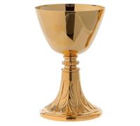 Holyart Calices Ciboires Patènes en métal: Calice et ciboire avec base décorée, Calice