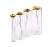 Holyart Cartouche en Verre et Laiton pour Bougies à Cire Liquide, 60 mm (2.36 inc.)