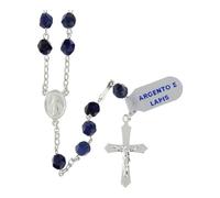 Holyart Chapelet Lapis-lazulis 6 mm à facettes Argent 925 Médaille Miraculeuse