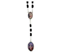 Holyart Chapelet Notre-Dame des Douleurs métal Grains ovales Noirs Bois 9x5 mm