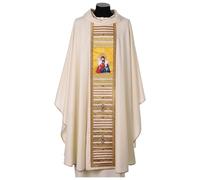 Holyart Chasuble Ivoire en Soie Peinte à la Main Jésus Bon Pasteur Vebi Confezioni