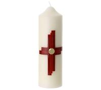 Holyart Cierge d'autel Croix Deux Nuances de Rouge 16x5 cm