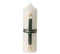 Holyart Cierge d'autel Croix Verte Or 16x5 cm