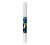 Holyart Cierge Première Communion Bleue Effet Verre 400x40 mm