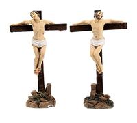 Holyart Crèche de Pâques: Scène des Deux Voleurs sur la Croix Passion de Jésus 9 cm