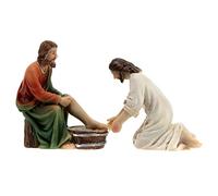 Holyart Crèche de Pâques: Scène Vie de Christ Lavement des Pieds 9 cm