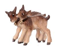 Holyart Crèche Noël Val Gardena: Groupe chevreaux Bois Peint crèche Kostner 9,5 cm