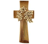 Holyart Croix Arbre de Vie Ambiente Design Bois Val Gardena Peint, 16 cm (6.3 inc.)