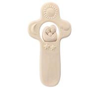 Holyart Croix avec Sainte Famille Bois d'érable du Val Gardena