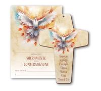 Holyart Croix Confirmation Souvenir Sept Dons Saint-Esprit 15x10 cm