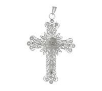 Holyart Croix épiscopale Filigrane Argent 800 Corps du Christ