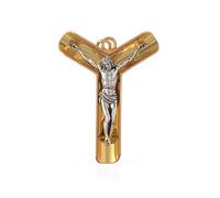 Holyart Croix pectorale Crucifix Laiton Bicolore 9x6 cm