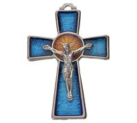 Holyart Croix Saint Esprit 5x3,5 zamac émail Bleu