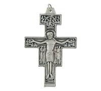 Holyart Croix St Damien métal argenté 5.8 cm