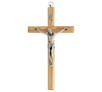 Holyart Crucifix bois olivier corps Christ métal 20 cm