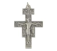 Holyart Crucifix de Saint-Damien en Laiton argenté 6x4 cm
