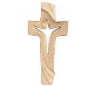 Holyart Crucifix en bois: Croix de la Paix Ambiente Design bois Val Gardena bruni 3 tons, 16 cm (6.3 inc.)