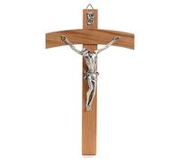 Holyart Crucifix en bois: Crucifix en bois de chêne, corps métal
