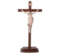 Holyart Crucifix naturel Léonard croix avec base, 23 cm (9.06 inc.)