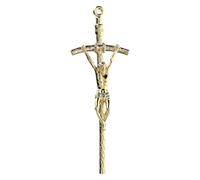 Holyart Crucifix Pastoral métal doré 14 cm