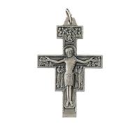 Holyart Crucifix Saint-Damien plaqué Argent 3x2 cm en Laiton