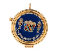Holyart Custodes à hosties: Custode eucharistique avec Plaque colorée Pain et Poisson 3x5 cm