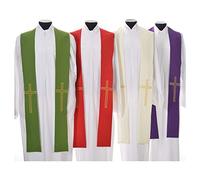 Holyart Etole liturgique 100% polyester croix, Vert
