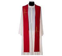 Holyart Etole liturgique épis croix stylisée polyester, Rouge