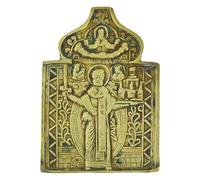 Holyart Icône Bronze XIXe siècle Saint Nicolas de Mozajsk Russie 10x7,5 cm