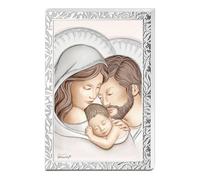 Holyart Image Sainte Famille encadrement argenté Valenti 18x12 cm