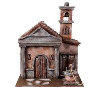 Holyart Maisons, milieux, ateliers, puits: Église crèche 12 cm Style napolitain Rustique 45x35x35 cm