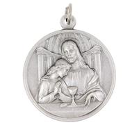 Holyart Médaille 32 mm Communion Ronde Laiton argenté