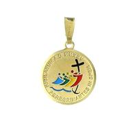 Holyart Médaille Jubilé 2025 émaillée argent 925 doré 16 mm