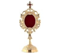 Holyart Ostensoirs, Reliquaires en métal: Reliquaire Base Circulaire Laiton h 18 cm Bain Or