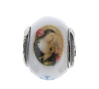 Holyart Pendentif Charm Sainte Rita pour Bracelets Verre Murano Argent 925