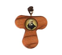 Holyart Pendentifs en bois d'olivier et tau: Tau bois d'olivier Père Pio