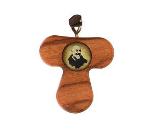 Holyart Pendentifs en bois d'olivier et tau: Tau bois d'olivier Père Pio