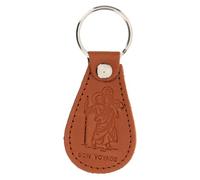 Holyart Porte-clé Goutte Saint Christophe Bon Voyage Cuir Marron