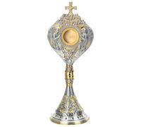 Holyart Reliquaire 6 cm Bicolore Anges ciselé à la Main Feuilles d'acanthe 54x21 cm