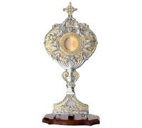 Holyart Reliquaire Rayons grappes Raisin épis Base en Bois 57x24 cm