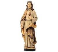 Holyart Sacré-Coeur de Jésus en Bois Valgardena Nuances Brun, 20 cm (7.88 inc.)