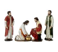 Holyart Set 4 pcs Lavement des Pieds crèche de Pâques résine 12 cm