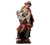 Holyart Statue Sainte Cécile de Rome avec Orgue Bois Peint Val Gardena, 10 cm (3.94 inc.)
