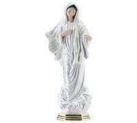 Holyart Statues en plâtre: Statue plâtre nacré Notre-Dame de Medjugorje 35 cm