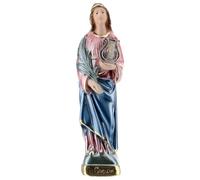 Holyart Statues en plâtre: Statue Sainte Cécile 20 cm plâtre nacré