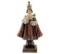 Holyart Statues en résine et PVC: Enfant Jésus de Prague Base Baroque Statue résine 11 cm